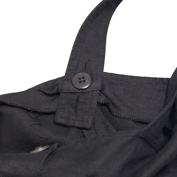 Anthropologie Moussy Linen Blend Black Jumpsuit Crop Wide Leg Size 1 - Picture 15 of 16